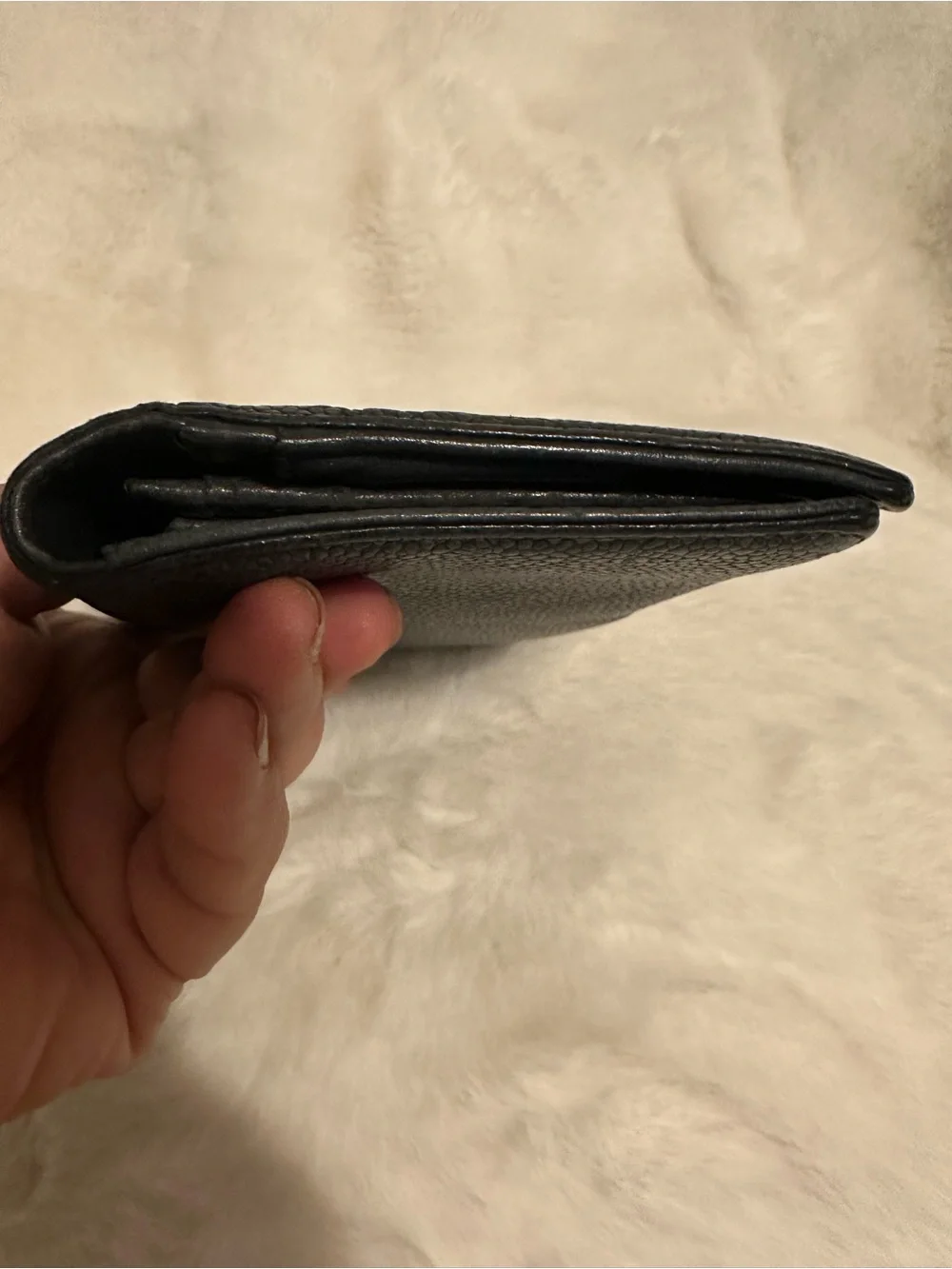 CHANEL Black Leather Zip Pouch